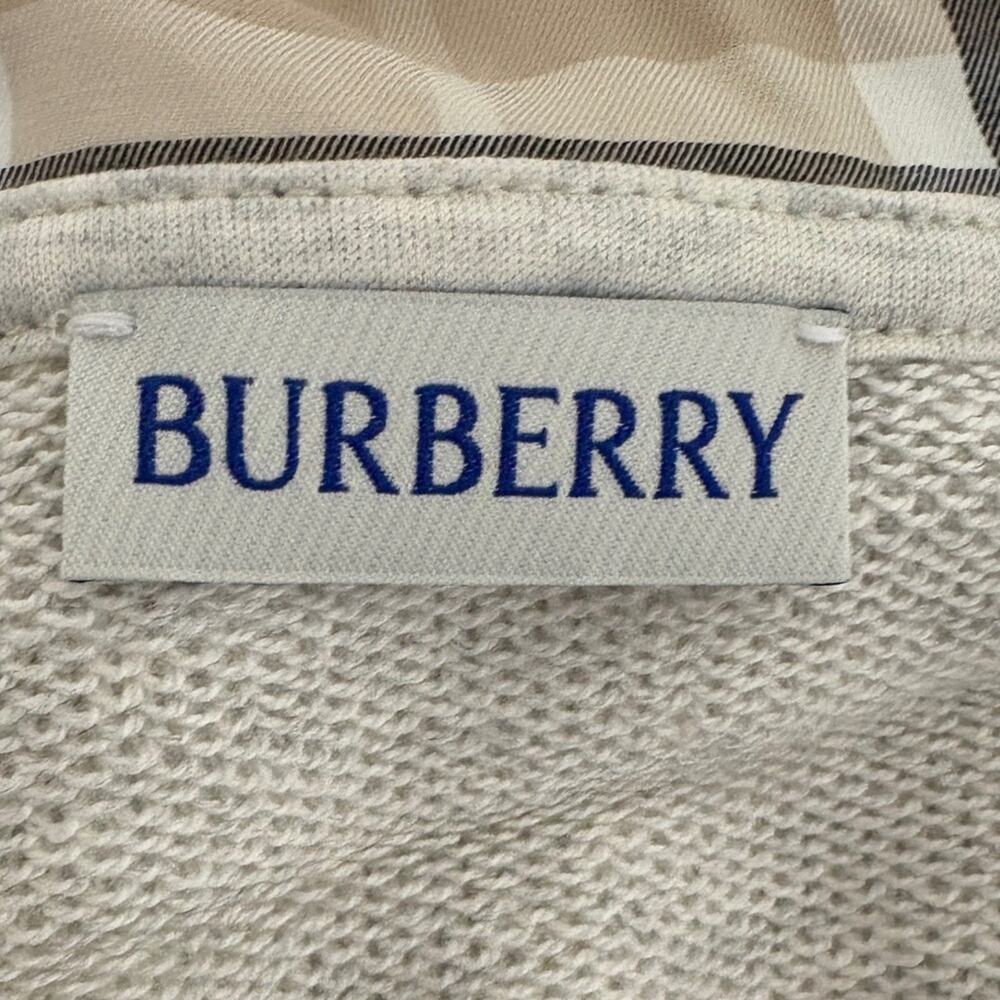 Burberry cotton hooded cape grey with check print - Picture 7 of 8